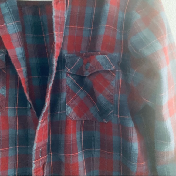 Arizona Jean Co plaid red button down shirt - Picture 4 of 8